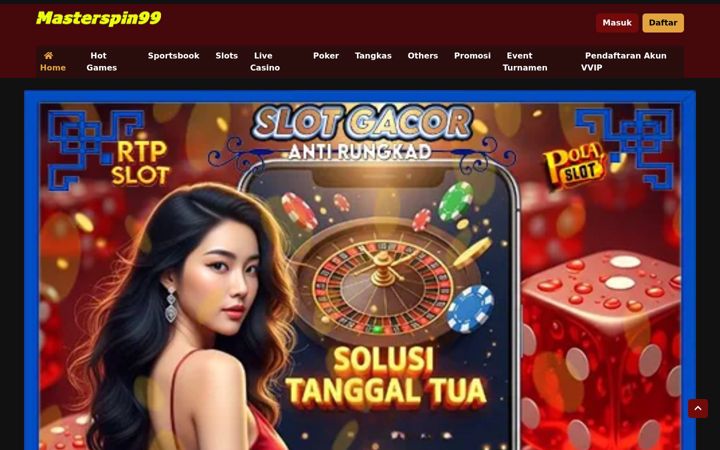 Screenshot of masterspin99.com
