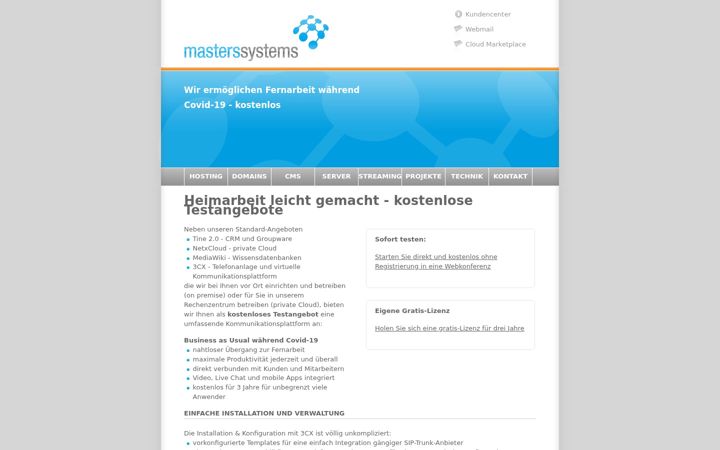 Screenshot of masterssystems.com