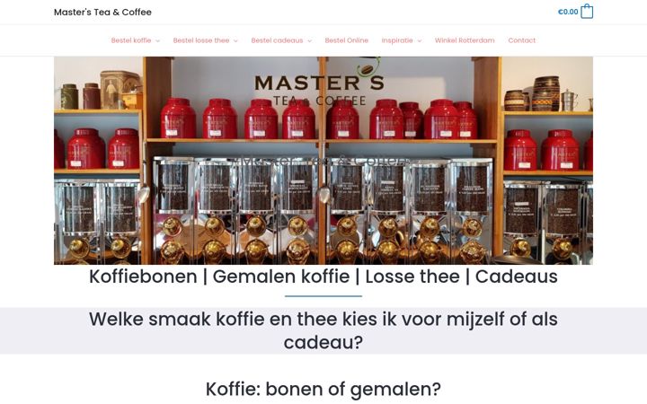 Ekrānuzņēmums no mastersteaandcoffee.nl