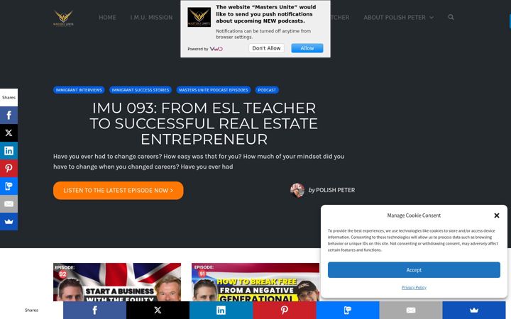 Screenshot of mastersunite.com