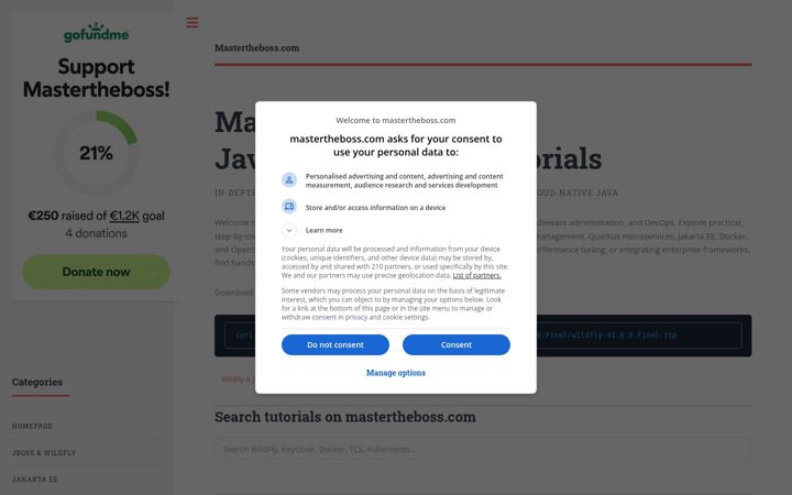 Screenshot of mastertheboss.com