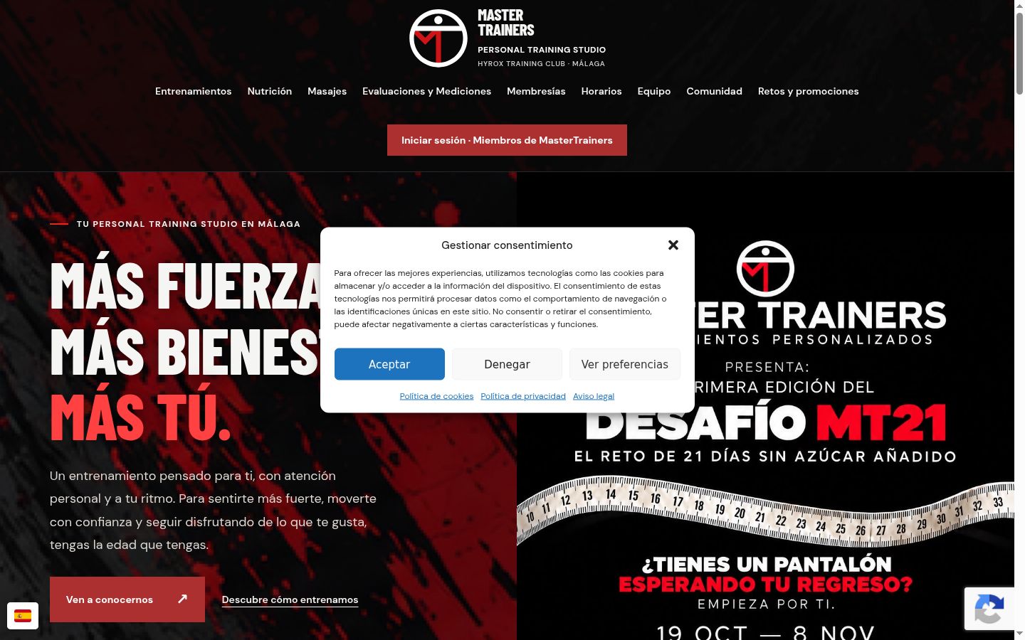 Screenshot of the consent banner shown before any interaction