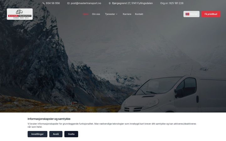 Screenshot of mastertransport.no