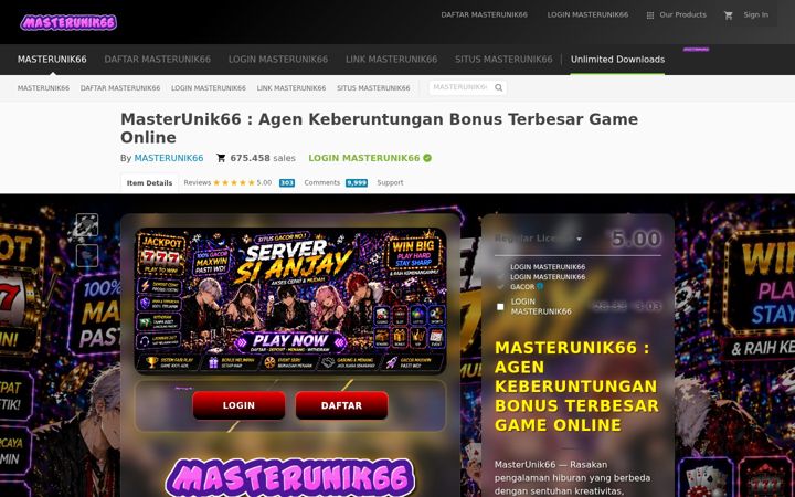 Screenshot of masterunik66.net