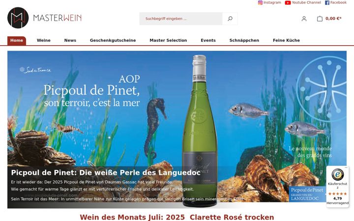 Screenshot of masterwein.de