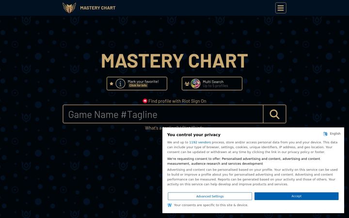 Screenshot of masterychart.com