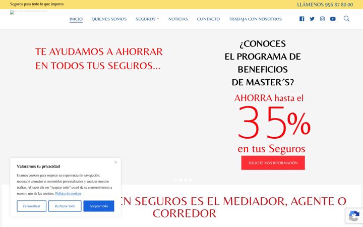 Screenshot of masteryriesgos.com