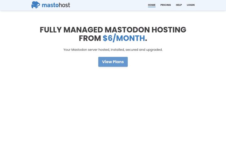 Screenshot di masto.host
