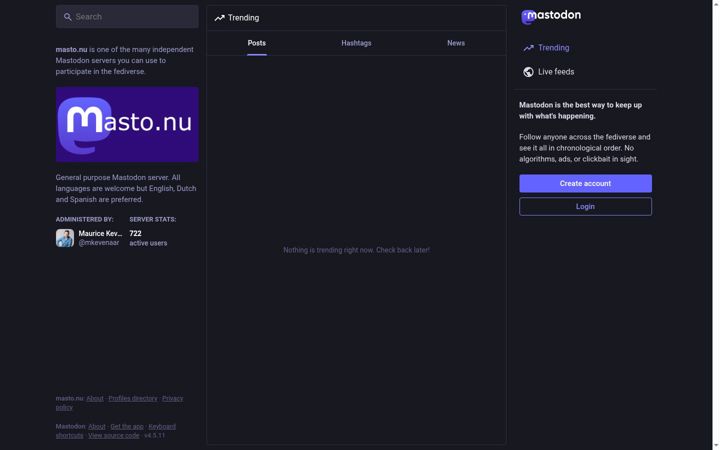Screenshot stránky masto.nu
