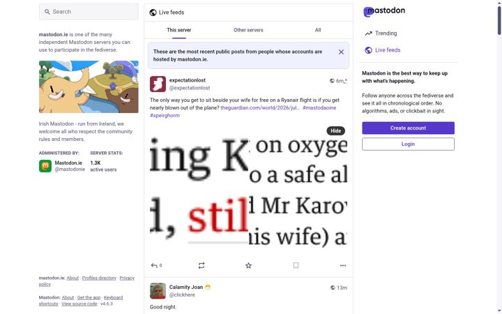 Képernyőkép: mastodon.ie