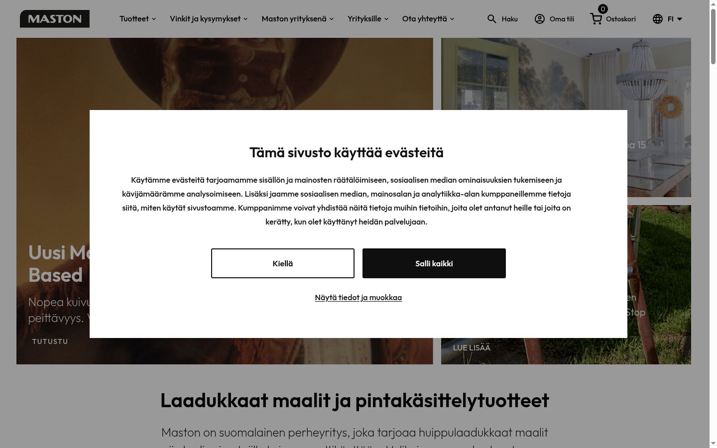 Screenshot of the consent banner shown before any interaction
