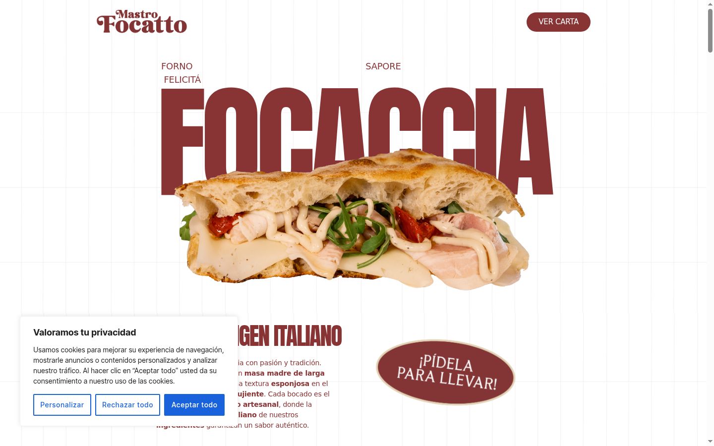 Screenshot del banner di consenso mostrato prima di qualsiasi interazione