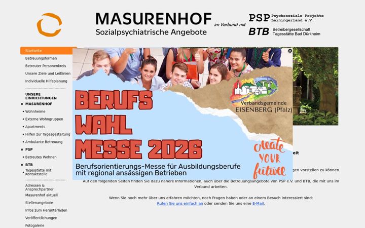 Screenshot of masurenhof.de