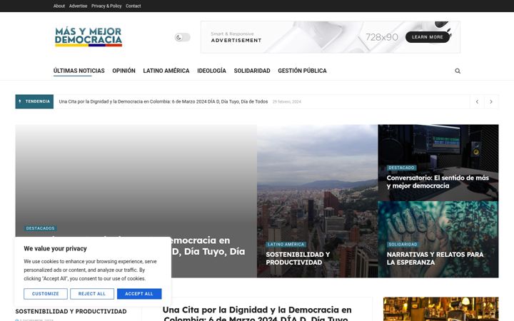 Screenshot of masymejordemocracia.com