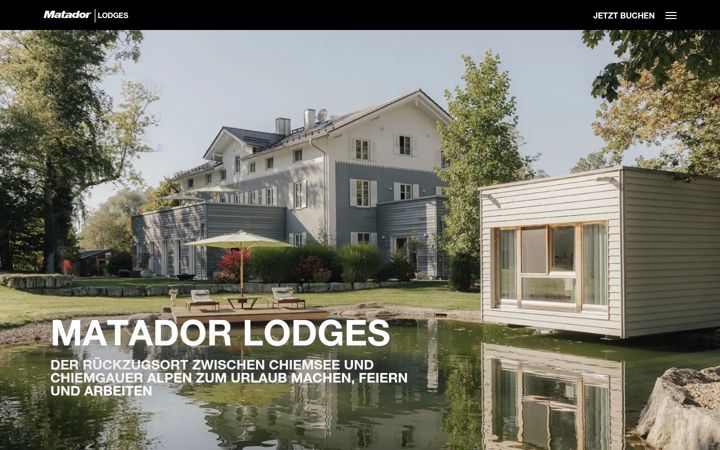 Screenshot of matador-lodges.com