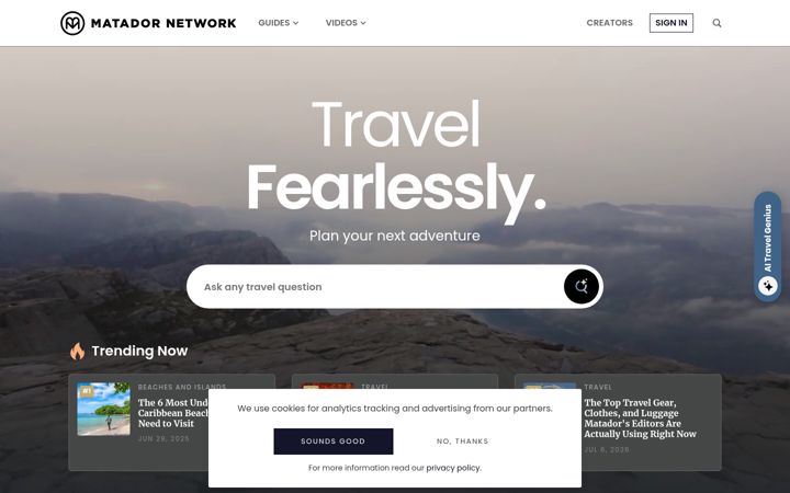 Screenshot stránky matadornetwork.com