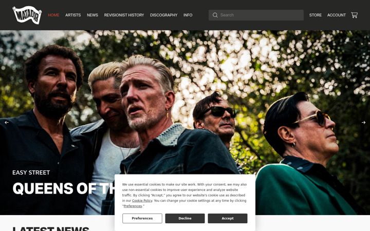 Screenshot of matadorrecords.com