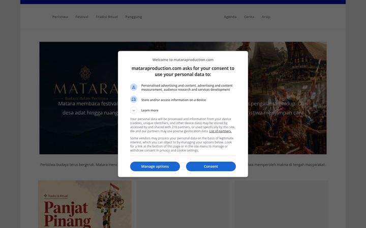 Screenshot of mataraproduction.com