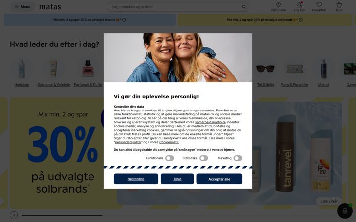 Captură de ecran a matas.dk