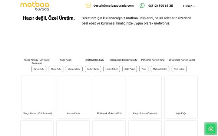 Screenshot of matbaaburada.com