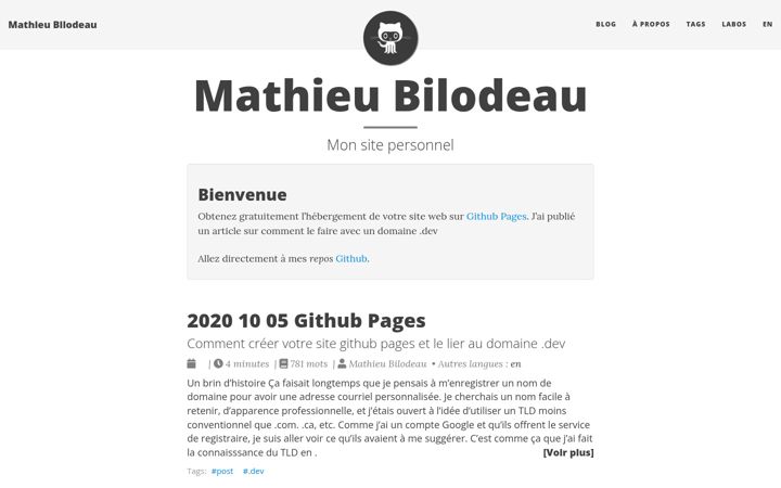 Screenshot of matbilodeau.dev
