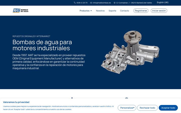 Screenshot of matbombas.es