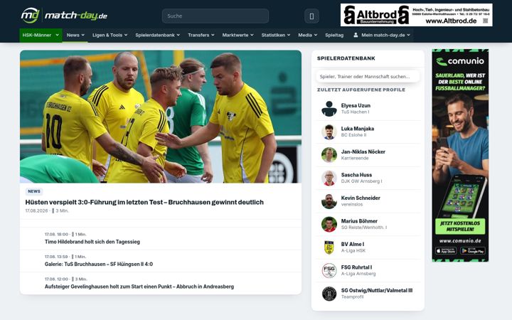 Screenshot of match-day.de