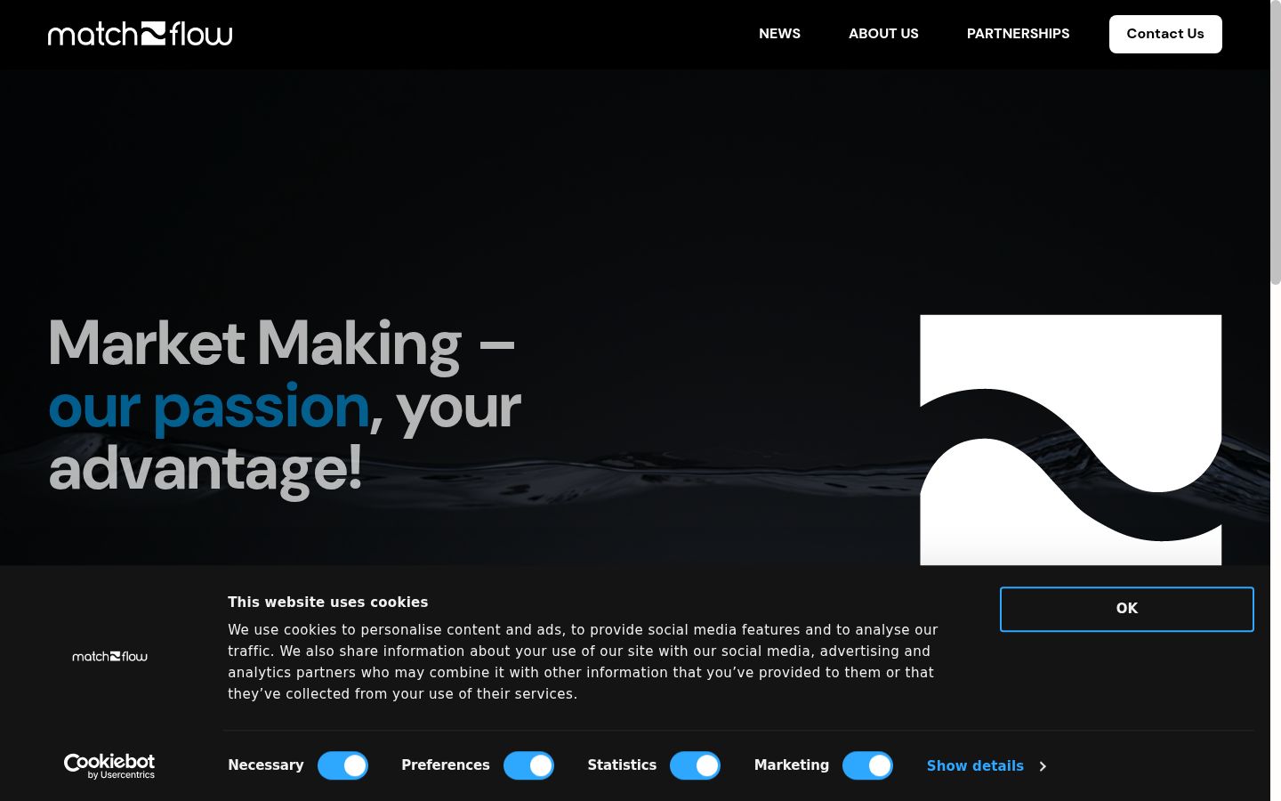 Screenshot of the consent banner shown before any interaction