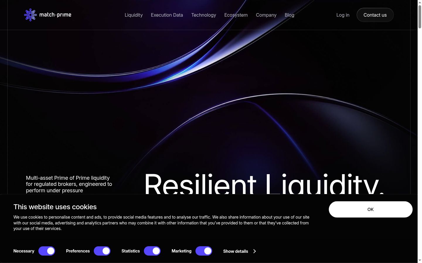 Screenshot of the consent banner shown before any interaction