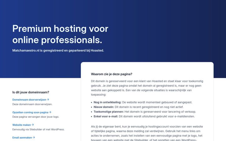 Screenshot of matchamaestro.nl