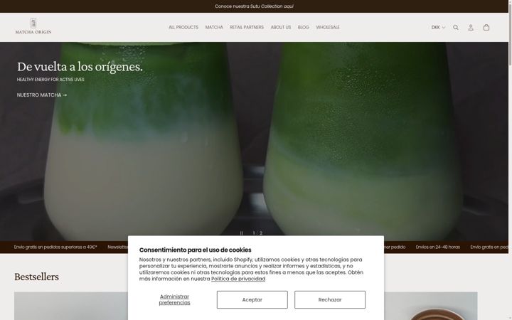 Screenshot of matchaorigin.com