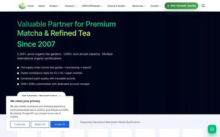 Screenshot of matchasourcing.com
