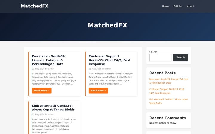 Screenshot of matchedfx.com