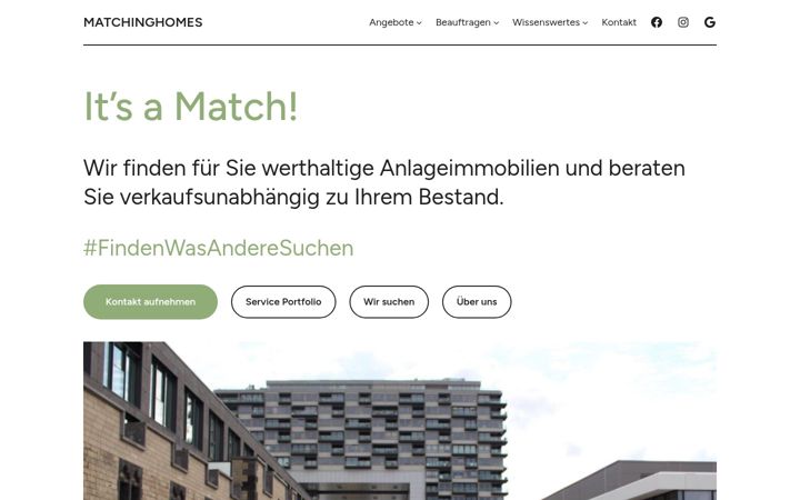 Screenshot of matchinghomes.de
