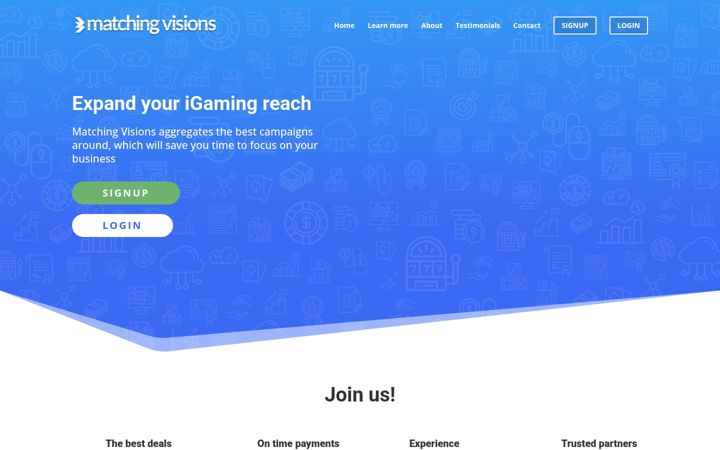 Screenshot of matchingvisions.com