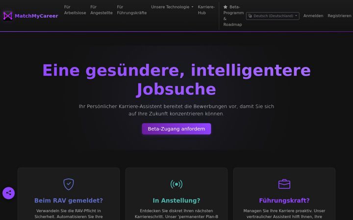 Screenshot of matchmycareer.de