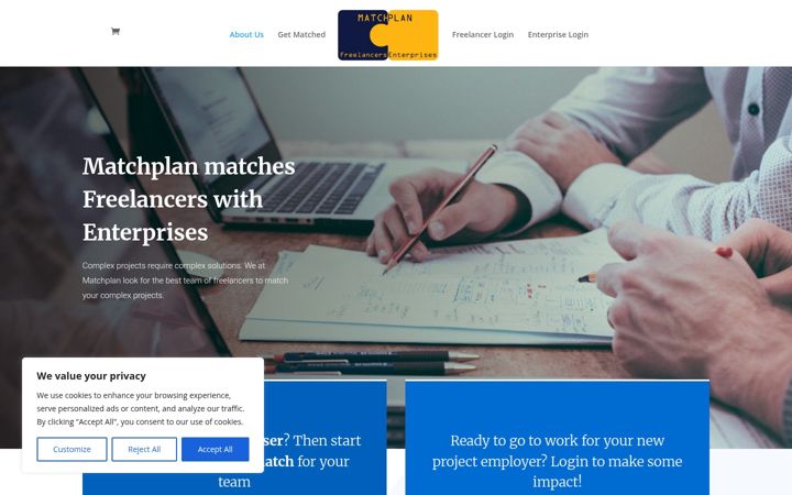 Screenshot of matchplan.agency