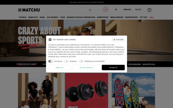 Screenshot of matchusports.de
