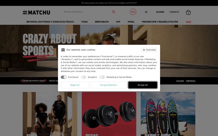 Screenshot of matchusports.es