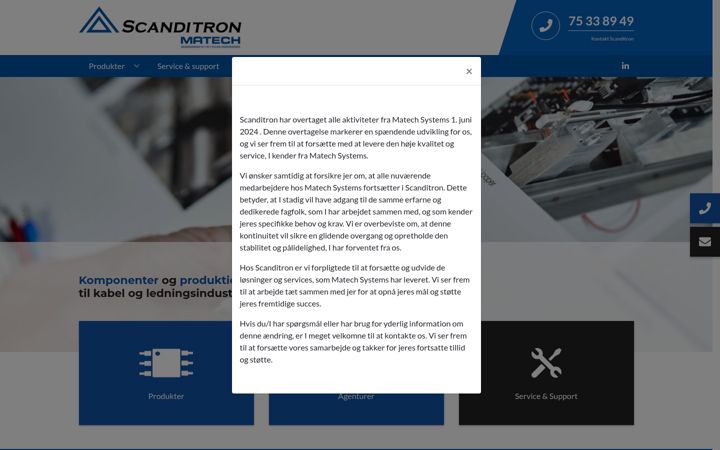 Screenshot of matechsystems.dk