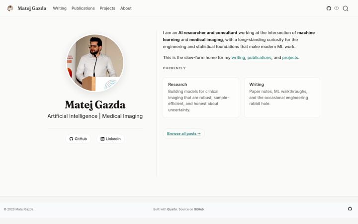 Screenshot of matejgazda.com