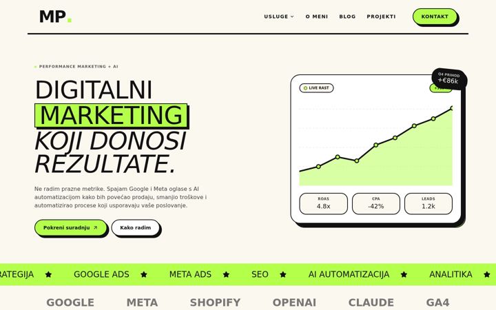 Screenshot of matejpejakovic.com