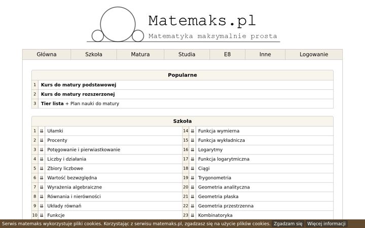 Screenshot of matemaks.pl