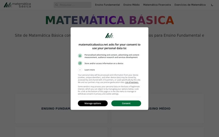 Screenshot ta' matematicabasica.net