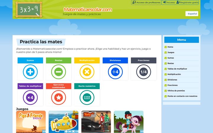 Screenshot of matematicaescolar.com