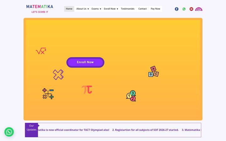 Екранна снимка на matematikaclasses.com