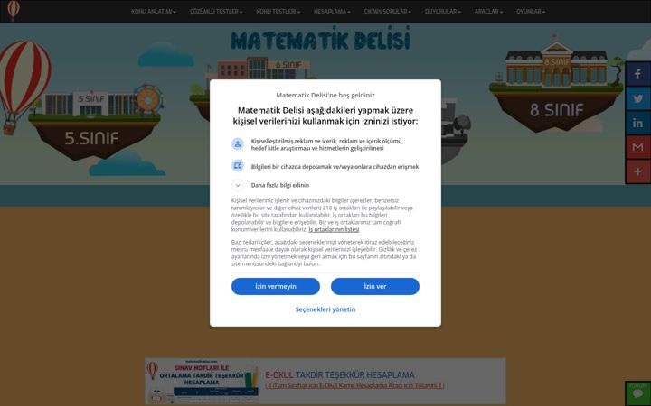 Screenshot of matematikdelisi.com