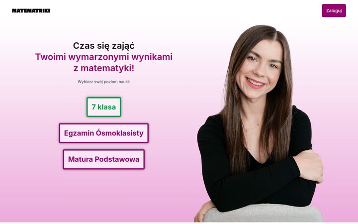 Posnetek zaslona matematriki.pl