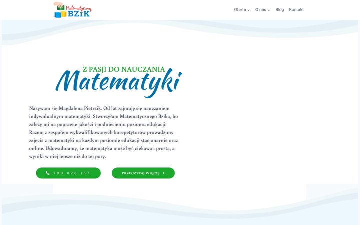 Screenshot di matematycznybzik.pl