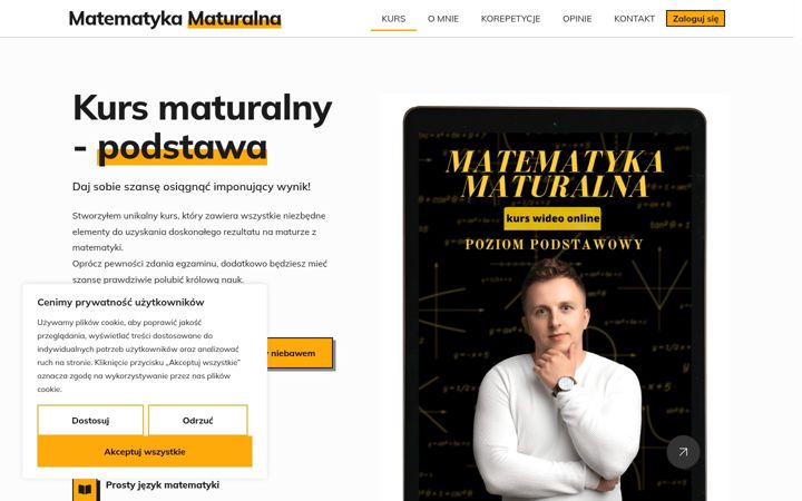 Screenshot of matematykamaturalna.pl